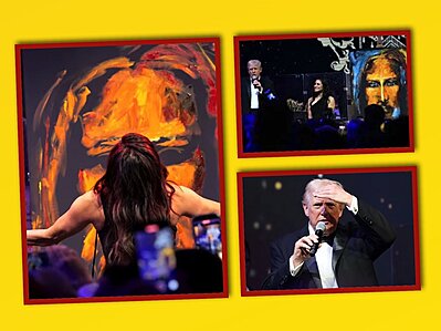 Đ�m Giao Thừa ở Mar-a-Lago: Trump xem vẽ �t�c họa� Ch�a Jesus rồi đấu gi� 2,75 triệu đ�